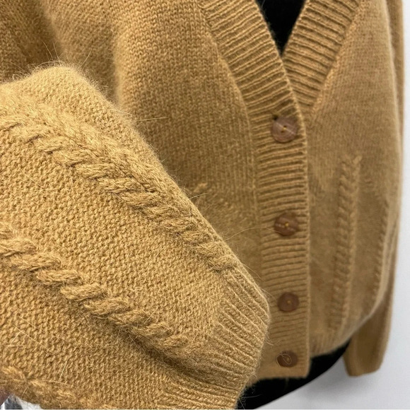 OBR Vintage Lambswool Angora Rabbit hair Crop Cardigan Sweater Made in Hong Kong - Picture 5 of 13